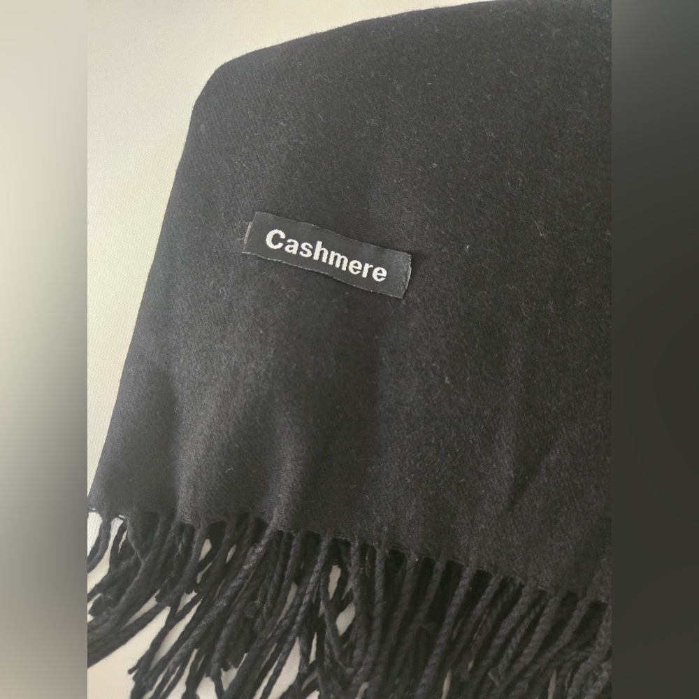 Cashmere Black Shawl - Picture 2 of 4